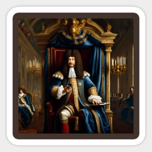 Louis XIV watching his Smartphone Sticker